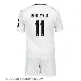 Real Madrid Rodrygo Goes #11 Hjemmebanetrøje Børn 2024-25 Kortærmet (+ Korte bukser)